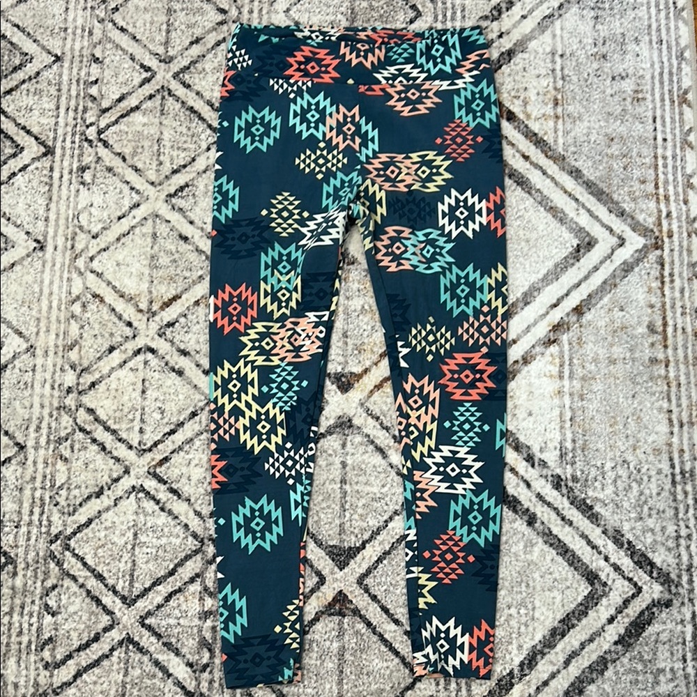 LuLaRoe Blue and Orange Leggings